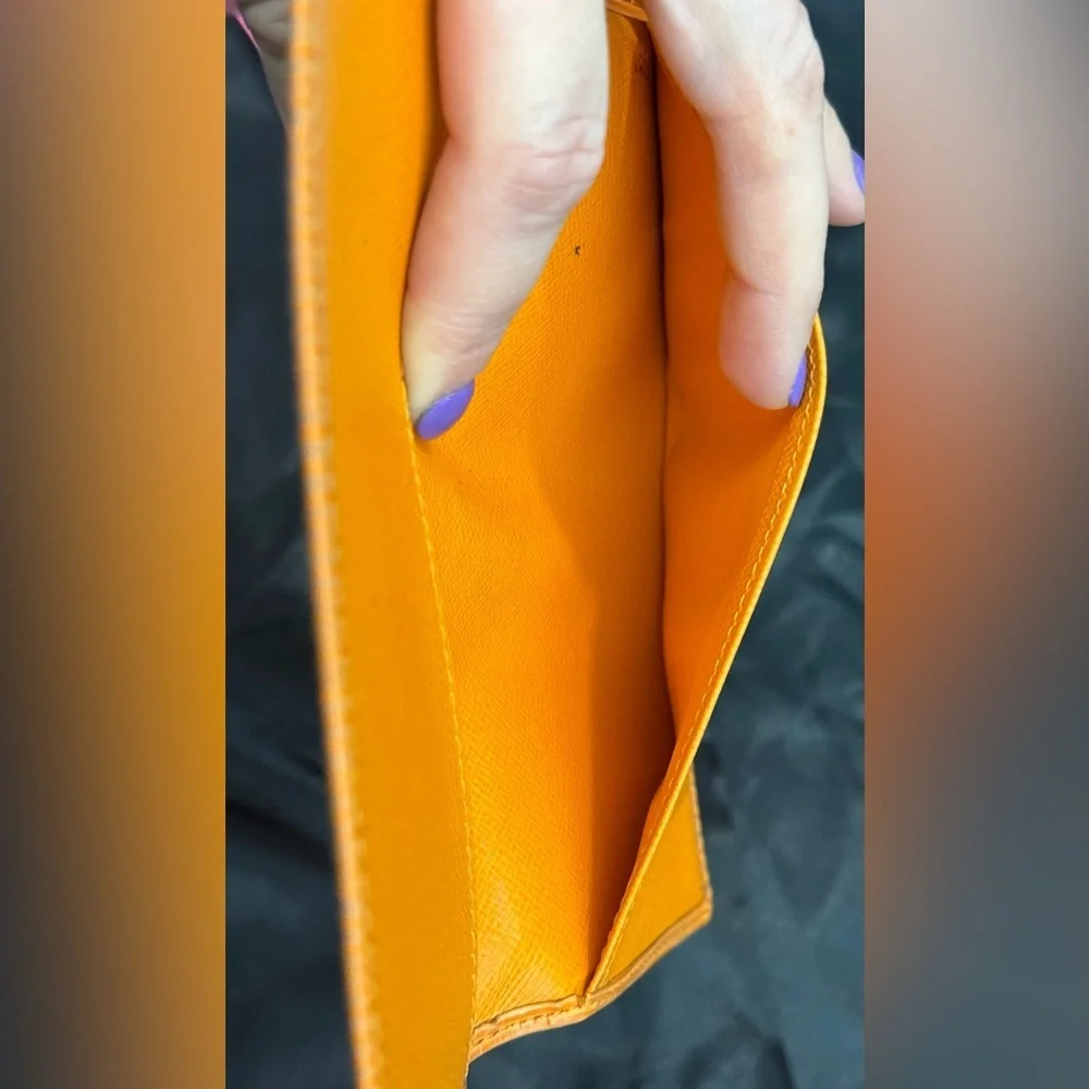 Louis Vuitton orange epi leather long wallet/checkbook holder - Picture 11 of 13